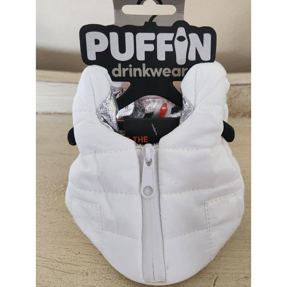Puffin Drinkwear The Puffy Vest - Sandy White Koozie Cans Or Bottles